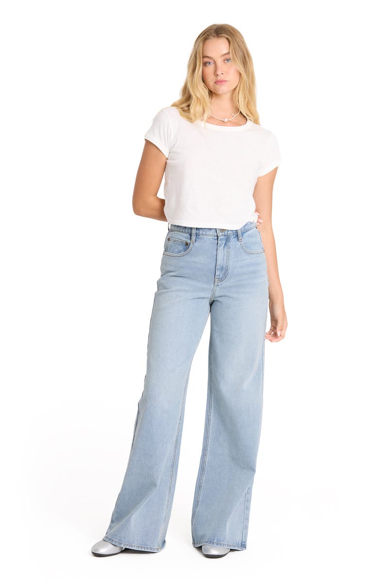 Billabong Free Fall High Waist Flare Leg Jeans, Alternate, color, Light Wash