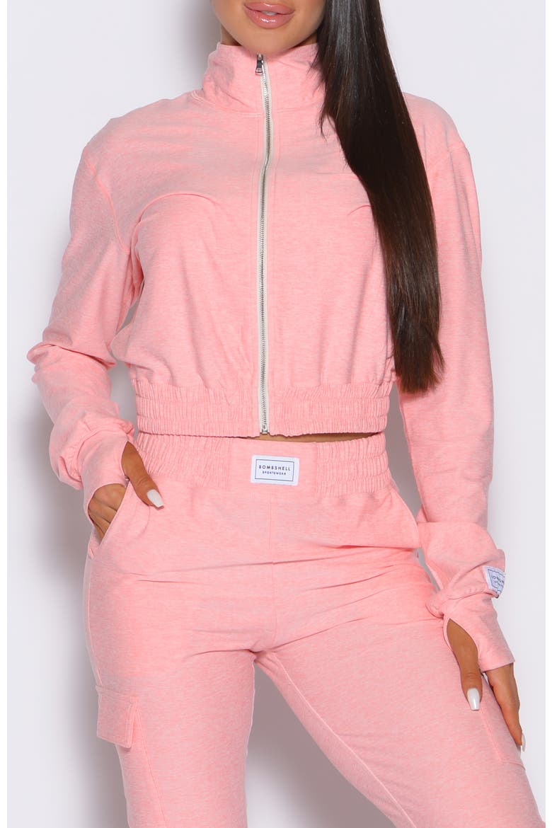 Cloud Crop Jacket, Main, color, Peachy Pink