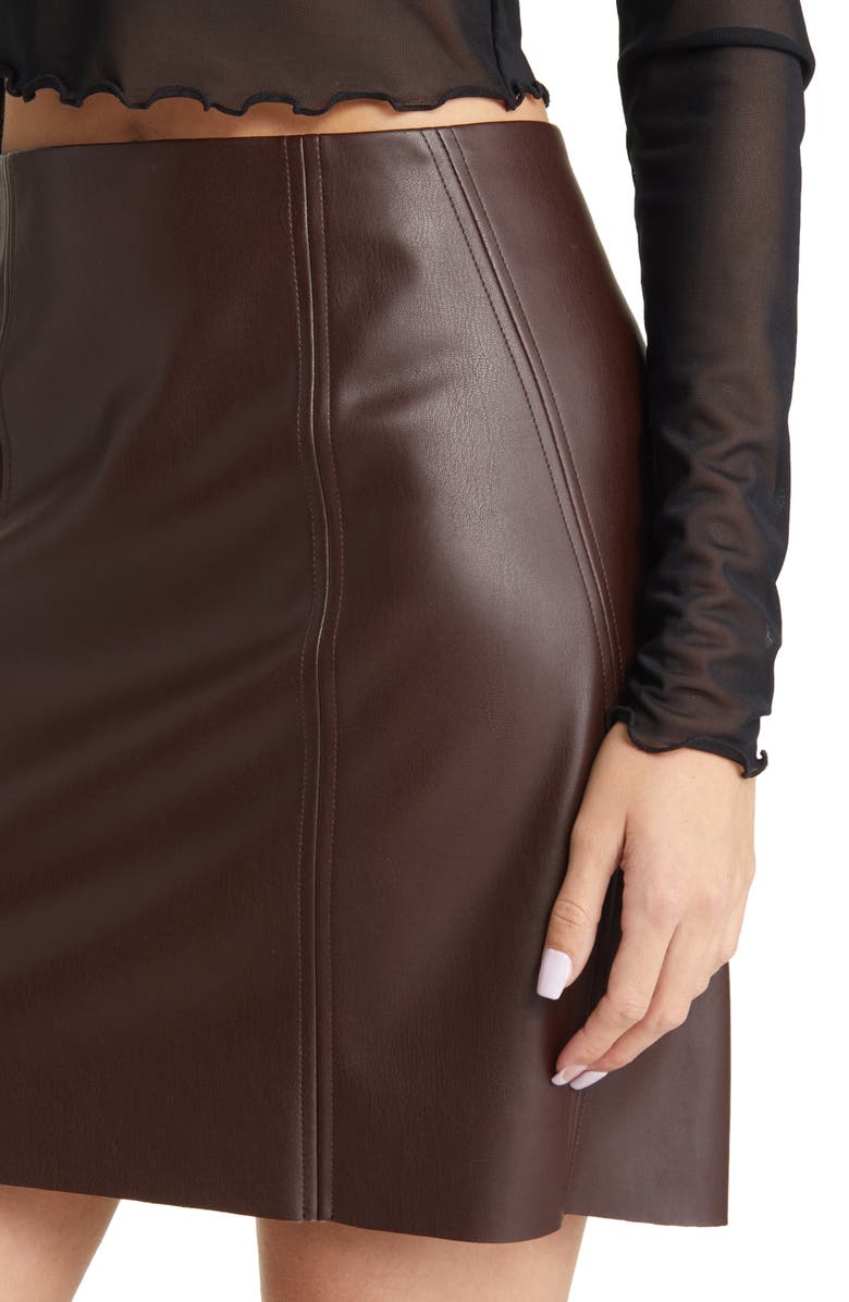 VERO MODA Olivia Faux Leather Miniskirt, Alternate, color,