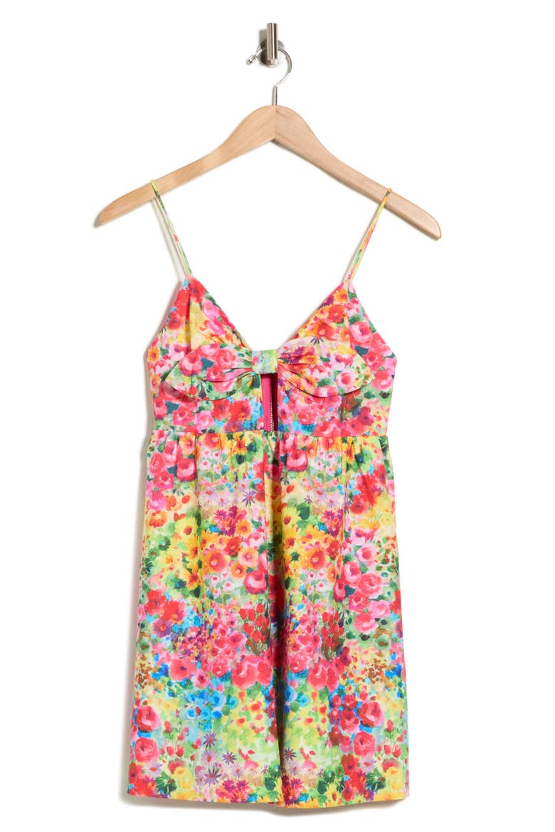 Melvina Tie Front Minidress, Alternate, color, GARDEN FLORAL