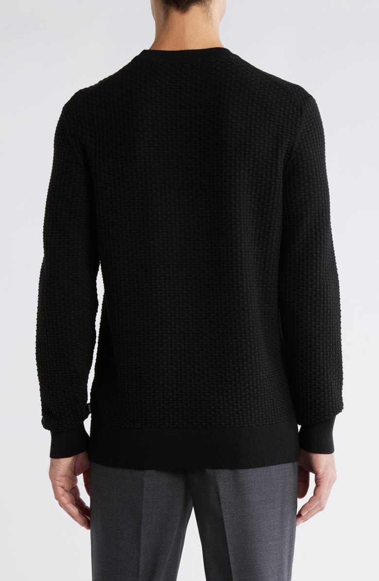 BOSS Imberto Textured Sweater, Alternate, color, Black