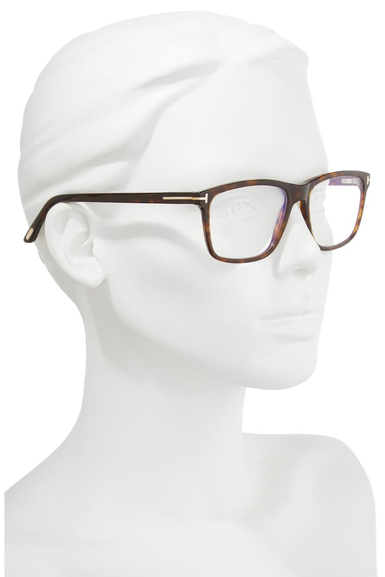 56mm Blue Block Optical Glasses, Alternate, color, DARK HAVANA/ BLUE