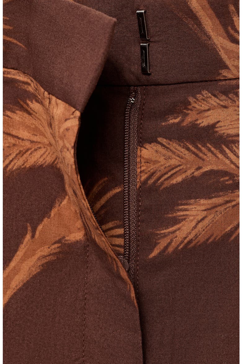 Palm Print Cotton Bermuda Shorts, Alternate, color, BROWN