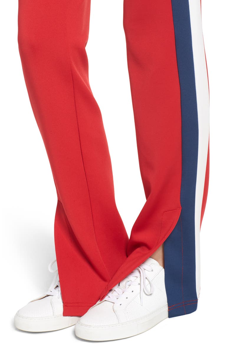 Stripe Scuba Knit Track Pants, Alternate, color, CANDY RED