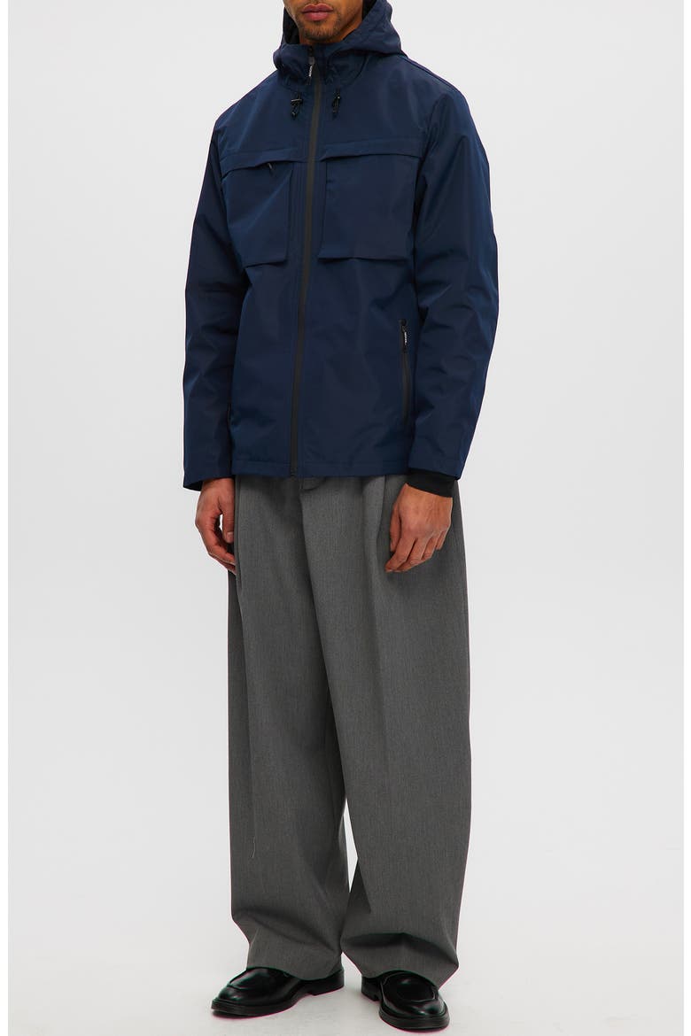 Andreas Water Resistant Rain Coat, Alternate, color, NAVY