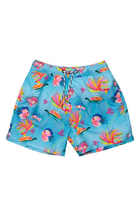 Kids' Fish Print Swim Trunks (Toddler, Little Kid & Big Kid)
