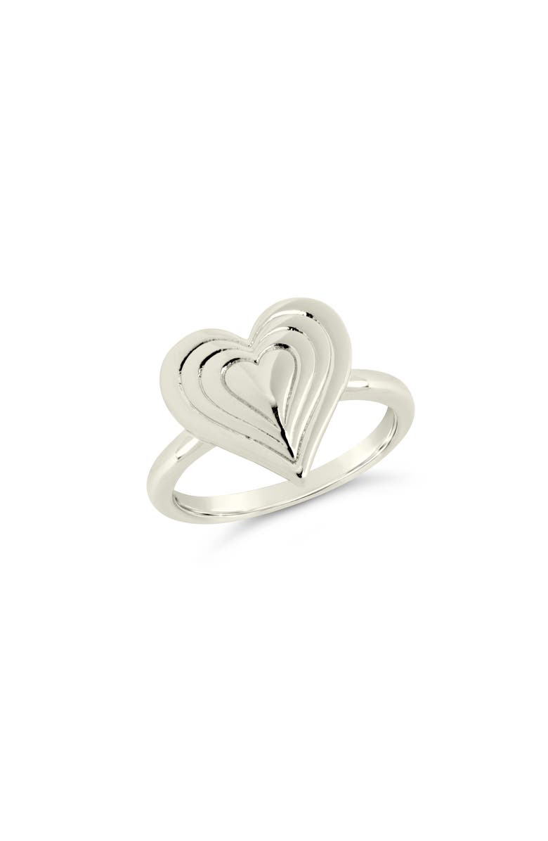 Sterling Forever Beating Heart Ring, Main, color,