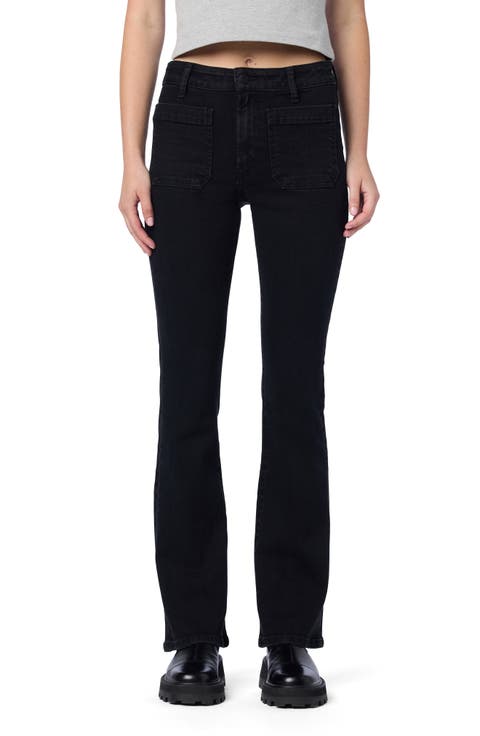 Patch Pocket High Waist Bootcut Jeans