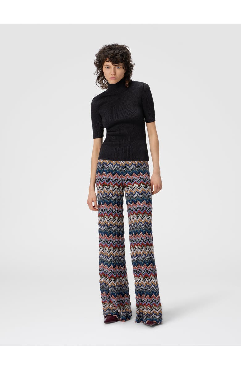 Missoni Mock Neck Sweater With Lamé Threads, Alternate, color, Black