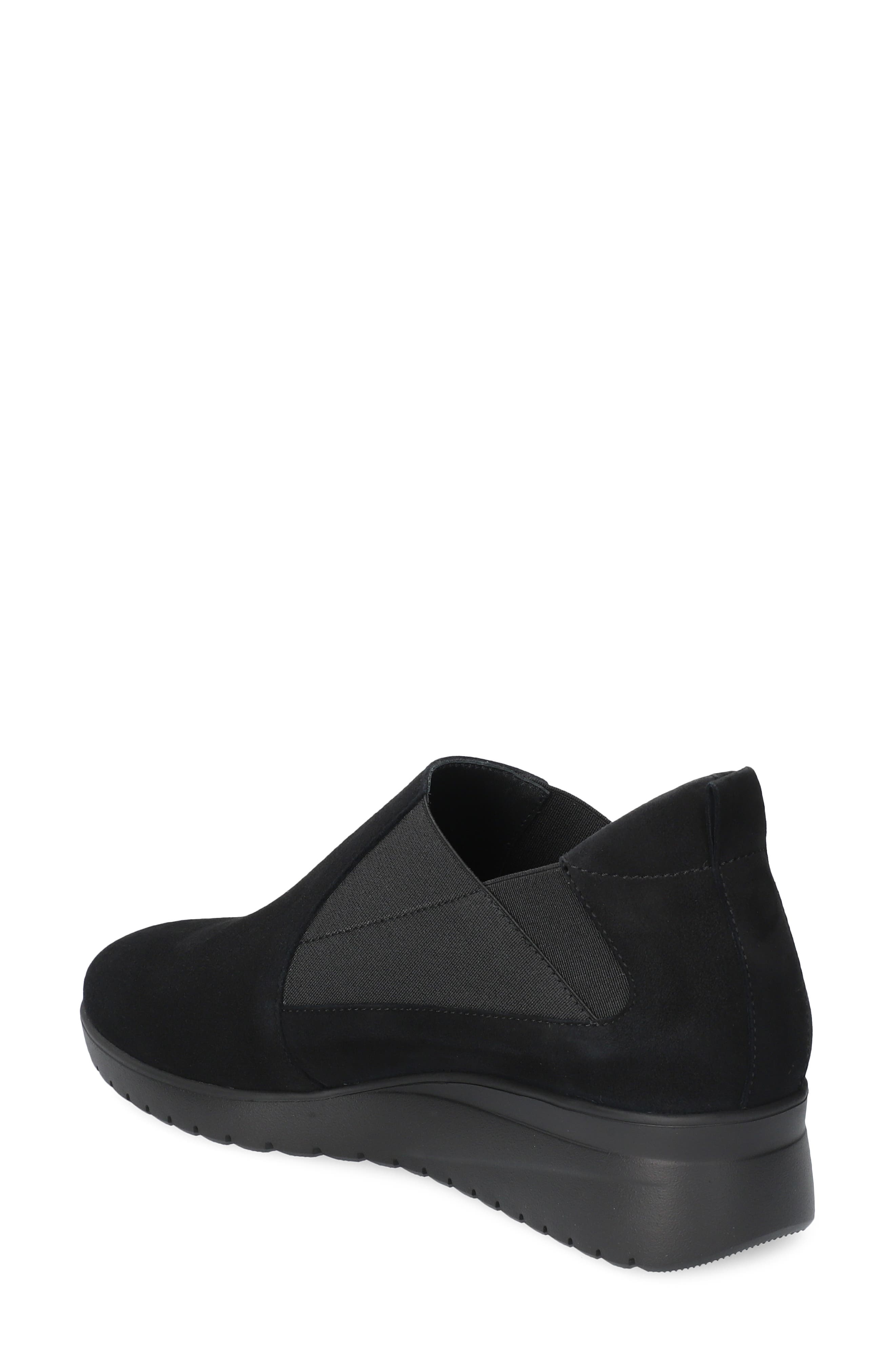 Mephisto Ibelina Wedge Slip-On Sneaker, Alternate, color, Black