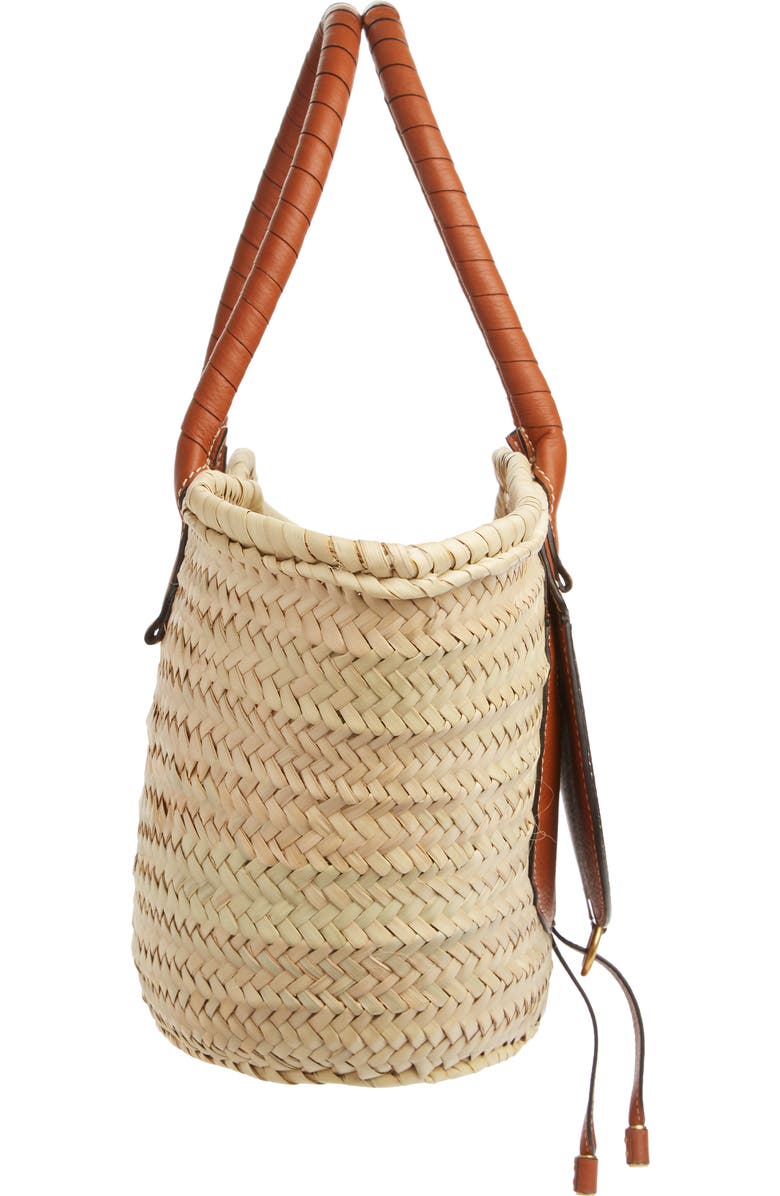 Chloé Medium Marcie Leather & Raffia Tote, Alternate, color,