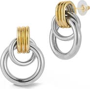 SPHERA MILANO Two-Tone Doorknocker Drop Earrings