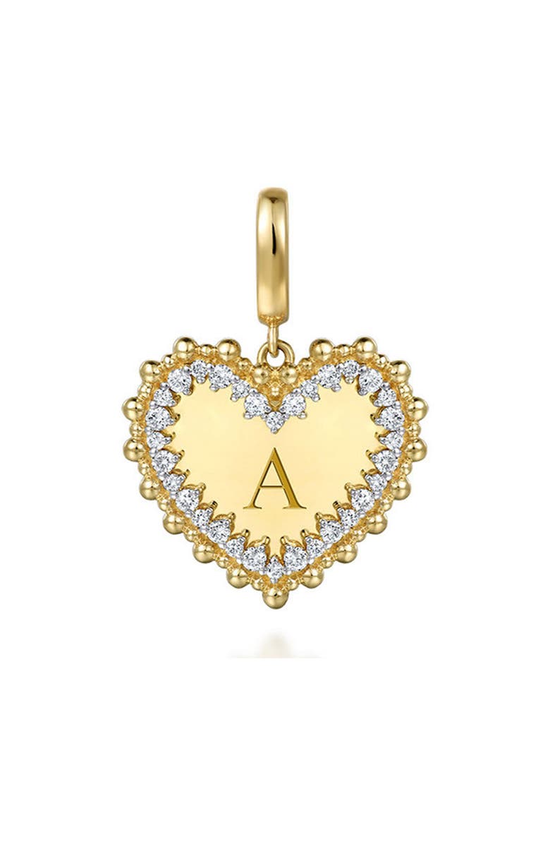 Gabriel & Co. Bujukan Diamond Heart Pendant, Alternate, color, Gold