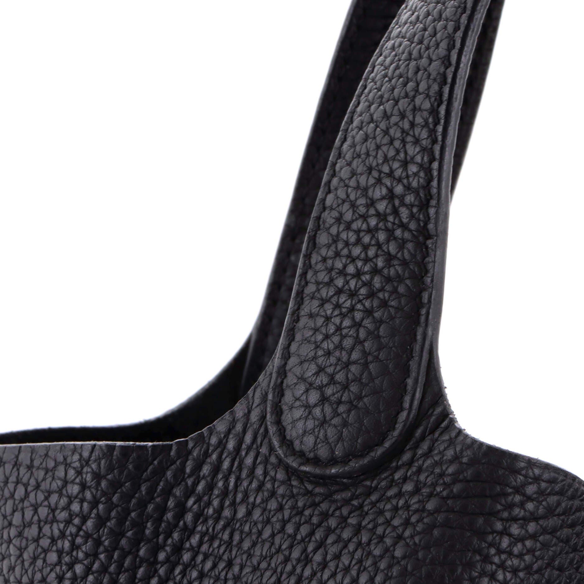 Pre-Owned Hermes Picotin Lock Bag Clemence MM, Alternate, color, Noir