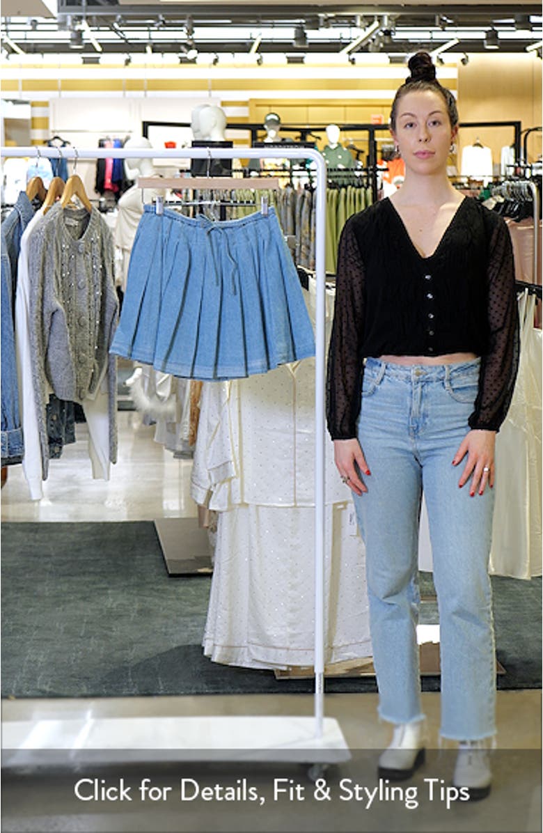 Jane Pleated Denim Miniskirt, sales video thumbnail