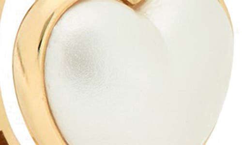 Kate Spade Keep Sparkling Heart Huggies In Cream/gold