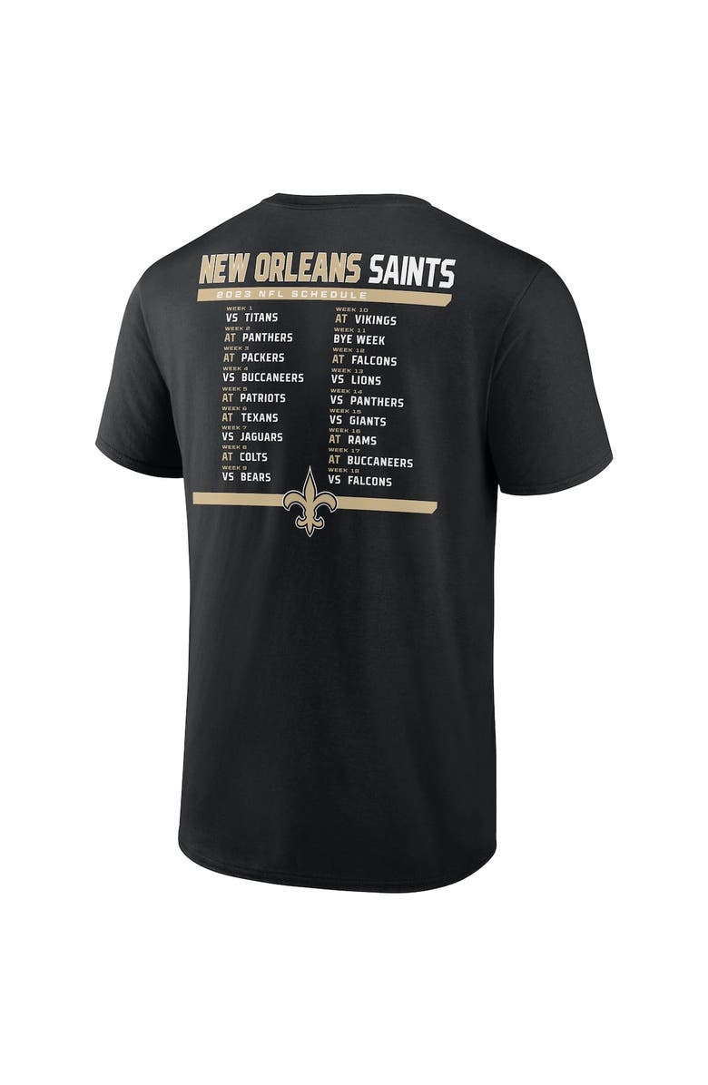 FANATICS Men's Fanatics Branded Black/White New Orleans Saints Two-Pack 2023 Schedule T-Shirt Combo Set, Alternate, color, Black