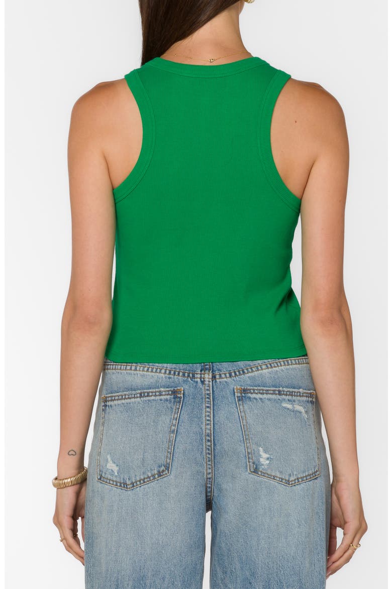 Stretch Cotton Ribbed Tank, Alternate, color, BRIGHT GREEN