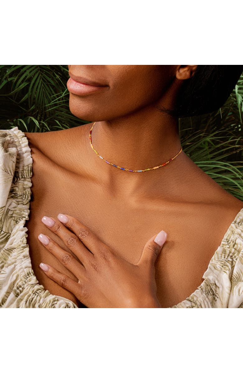 Karma and Luck Spiritual Healing Chakra Choker Necklace, Alternate, color, Gold/Red/Yellow/Purple/Blue