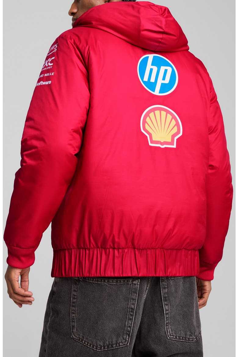 Scuderia Ferrari Team Motosport Reversible Hooded Popover Jacket, Alternate, color, DARK CHERRY