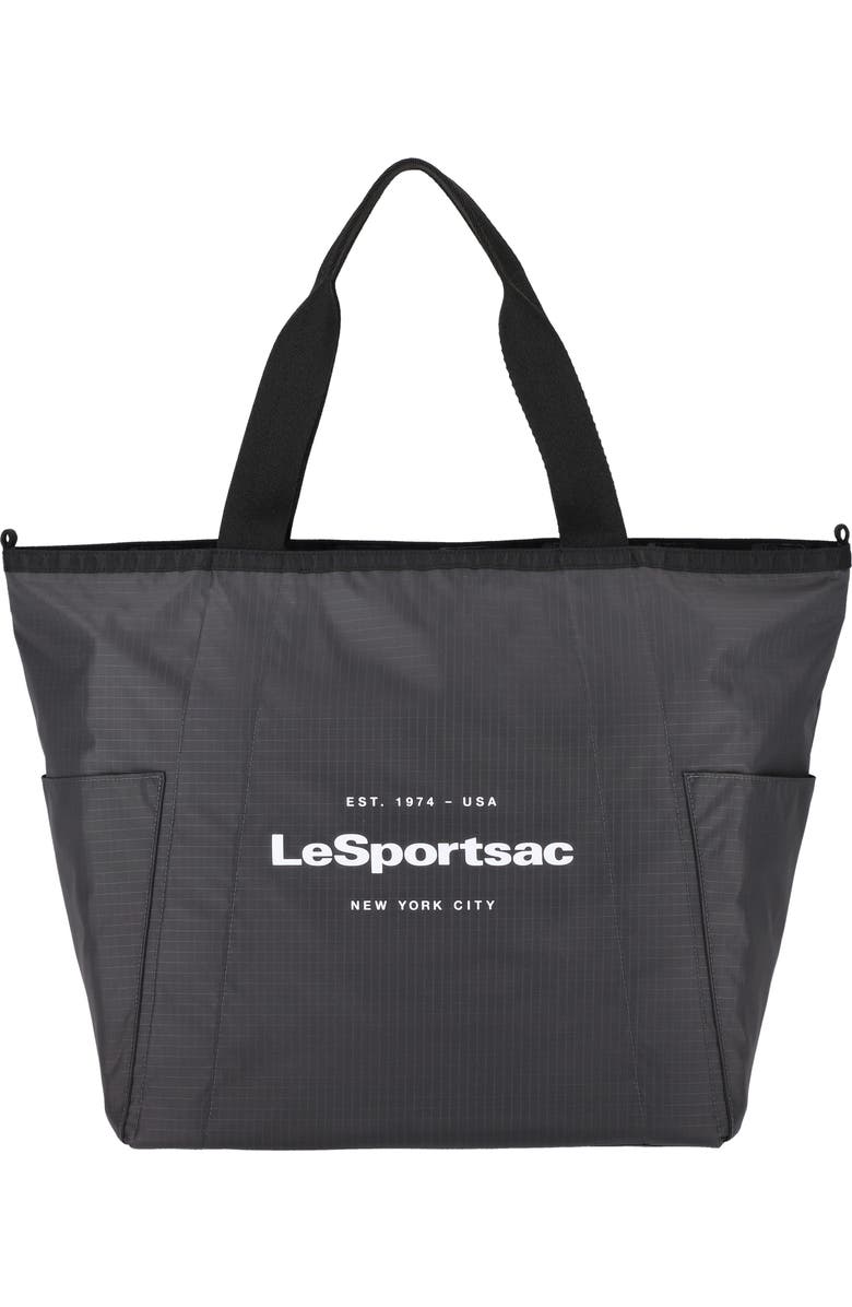 LeSportsac Large Reversible Pocket Tote Bag, Main, color, 2 Way Gray Camo/ Thunder