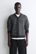COS Contrast-Detail Wool V-Neck Cardigan