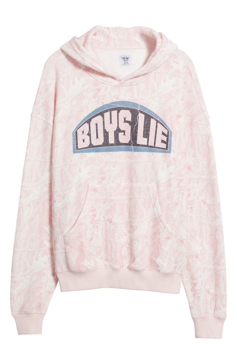 BOYS LIE Let Love Guide My Way Rhinestone Thermal Hoodie, Alternate, color, Pink