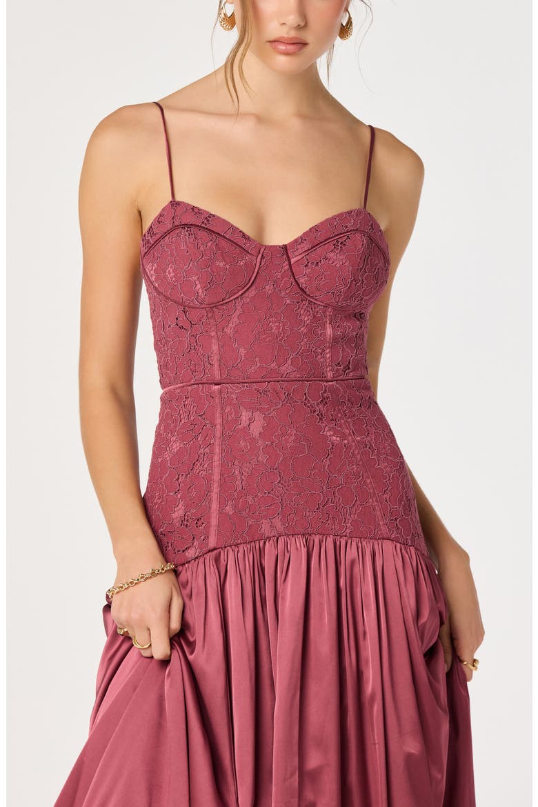 Kaylani Lace Bodice Maxi Dress, Alternate, color, MAUVE