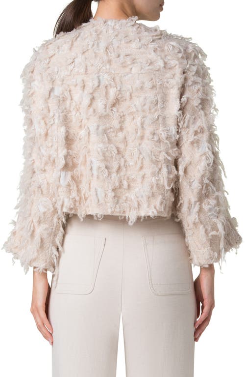 Shop Akris Alida 3d Jacquard Crop Jacket In Greige