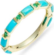 Meira T 14k Gold Turquoise & Emerald Band Ring