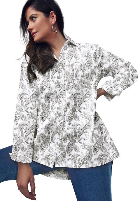 Wrinkle-Free Stretch Cotton Oversized Shirt