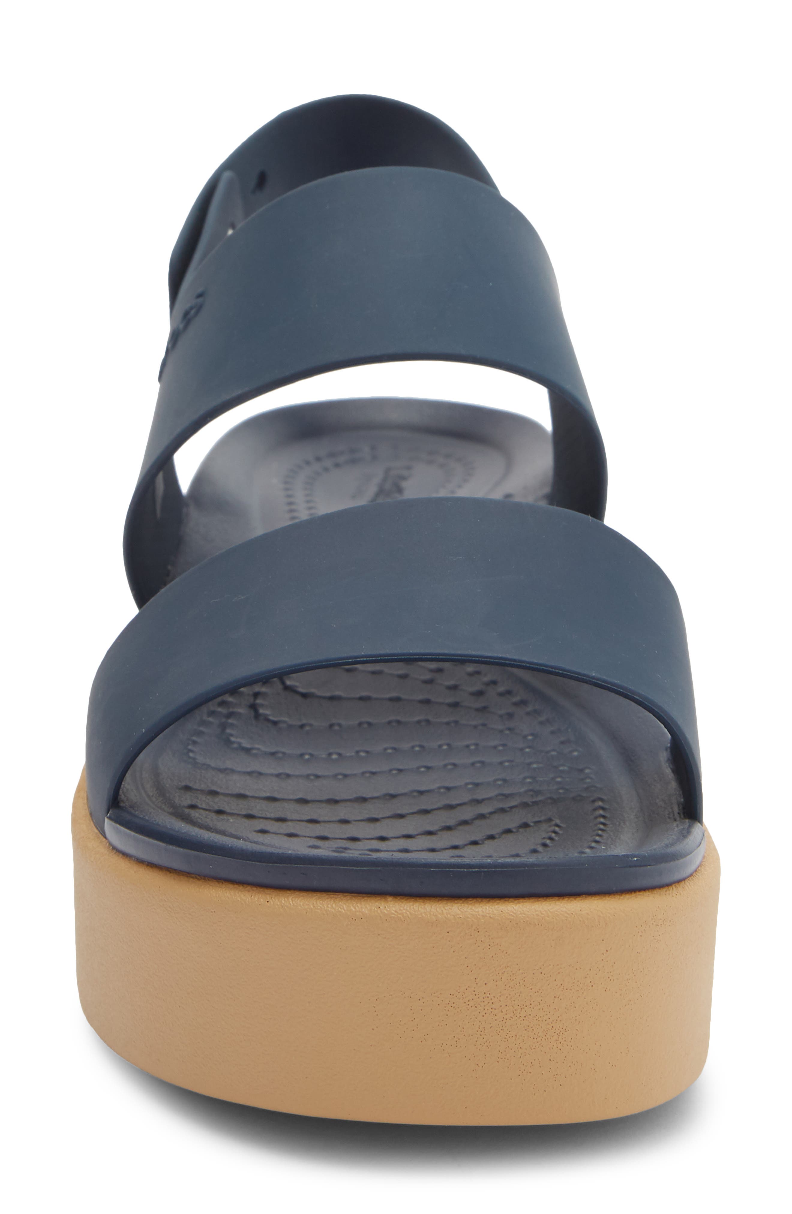 CROCS <sup>™</sup> Brooklyn Wedge Sandal, Alternate, color, Navy/ Tan