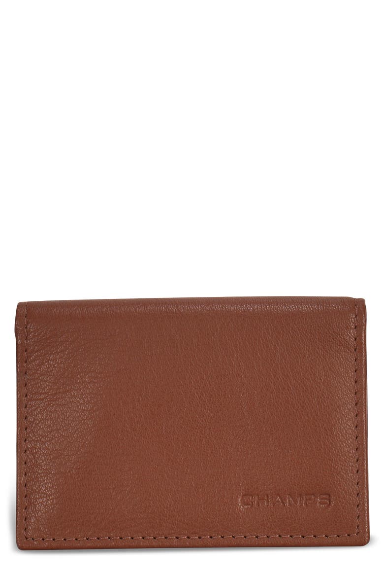 Onyx Leather RFID Vertical Slim Wallet, Main, color, BROWN