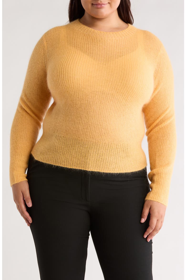 Featherweight Rib Crewneck Sweater, Main, color, SUNSET/ TANGELO