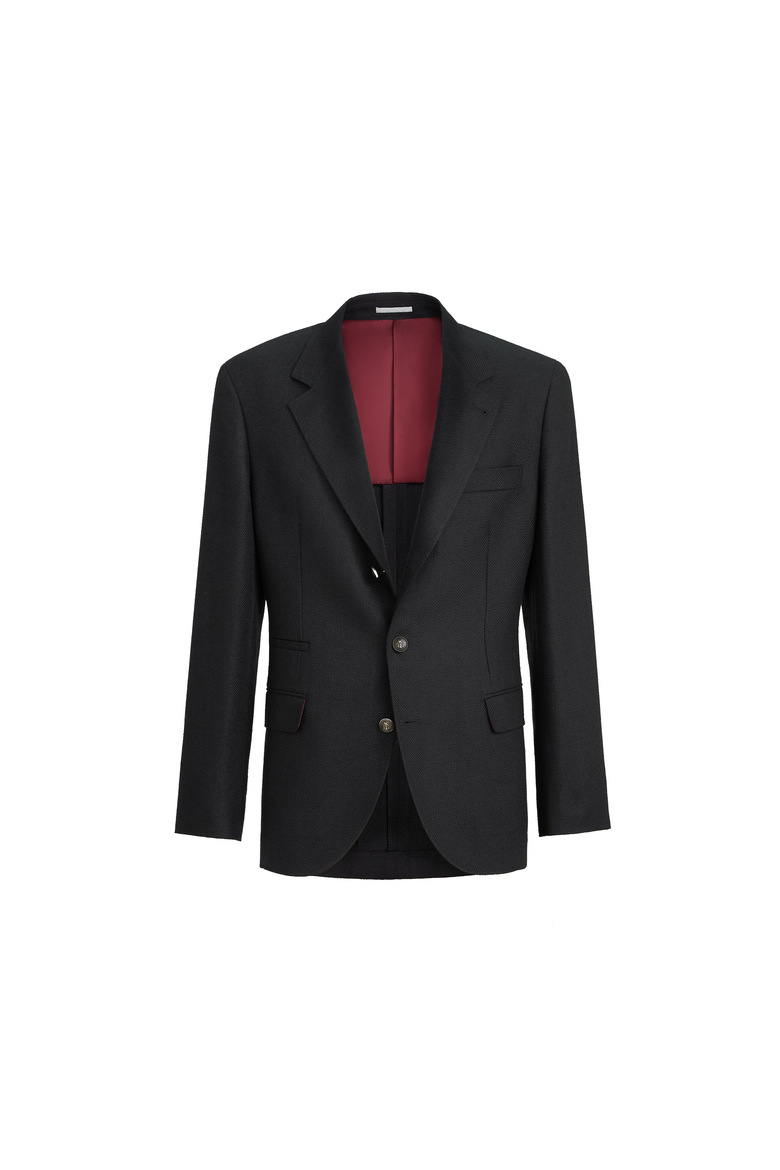 Hopsack deconstructed blazer, Alternate, color, Black