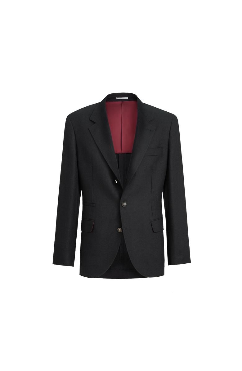 Brunello Cucinelli Hopsack deconstructed blazer, Alternate, color, Black