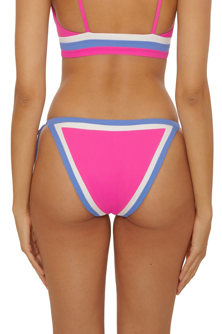 Coast Line Side Tie Bikini Bottoms, Alternate, color, ROSE BERRY
