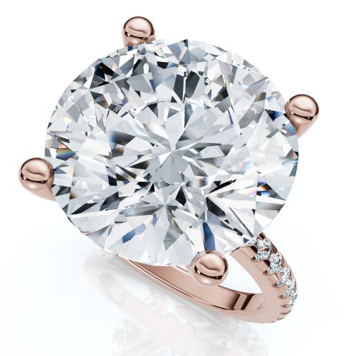 Bliss Diamond Certified 10 1/3ct Round Diamond Engagement Ring With Accents 14k Gold Lab Grown In 14k Rose Gold