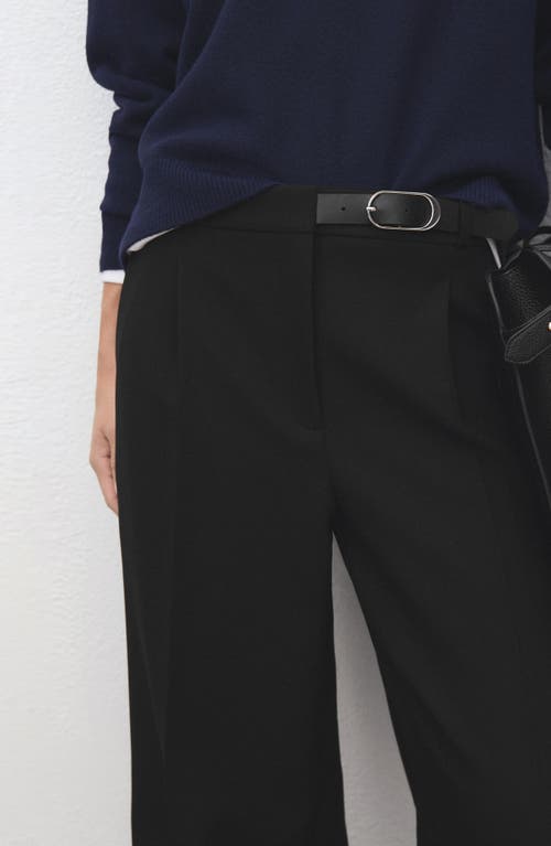 Mango Pleated Straight Leg Pants In Black