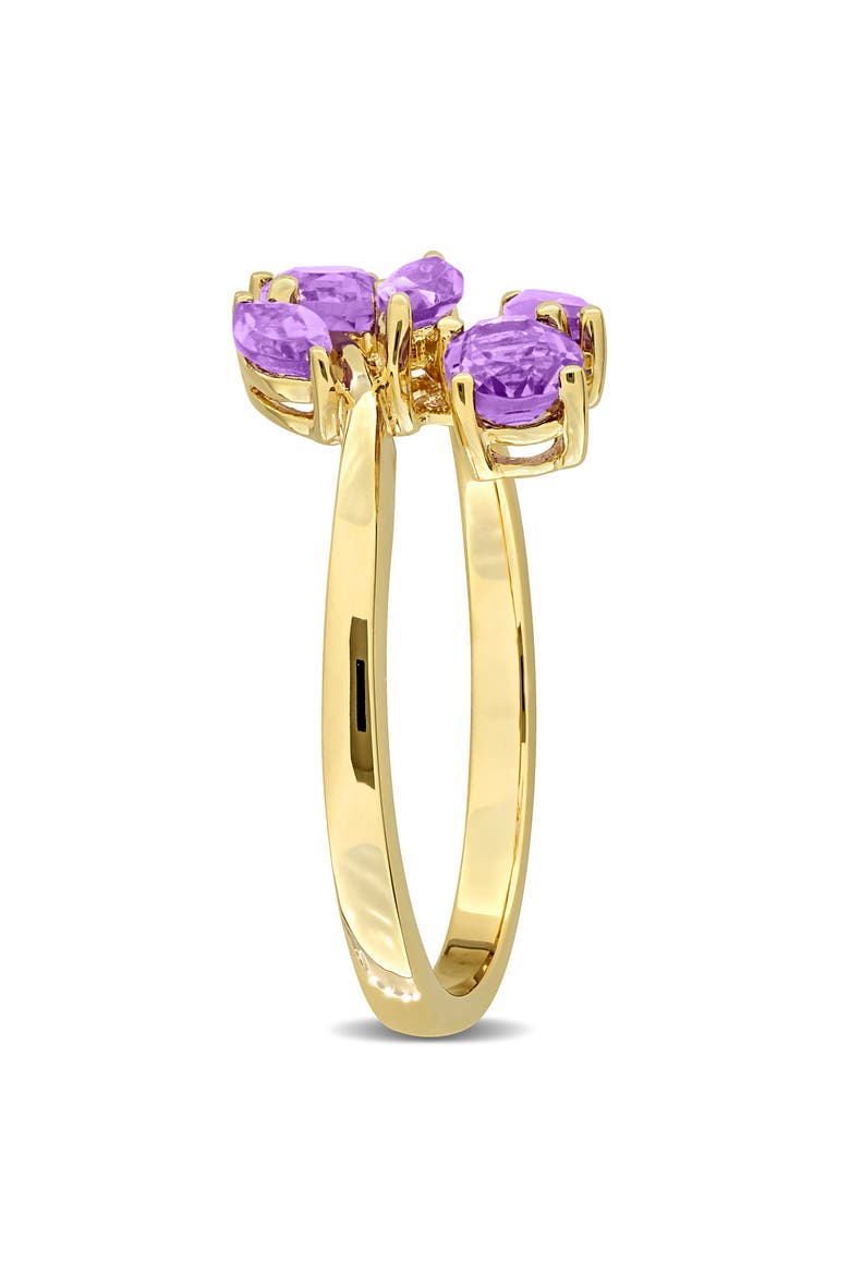 Amethyst Cluster Ring Yellow-Plated Silver, Alternate, color, Amethyst