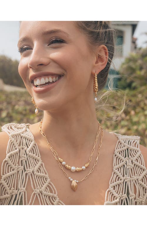 Sterling Forever Sylvie Cultured Pearl Paper Clip Chain Necklace