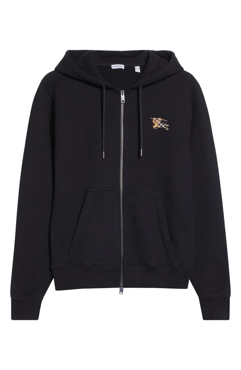 Burberry Scott Check EKD Stamp French Terry Hoodie, Main, color, Black