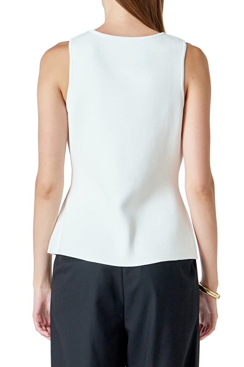 Knit Button-Up Vest, Alternate, color, CREAM