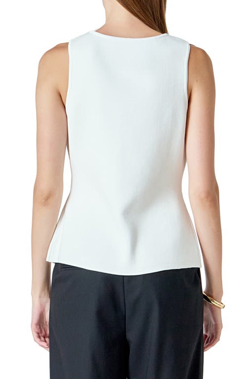 Endless Rose Knit Button-up Vest In White