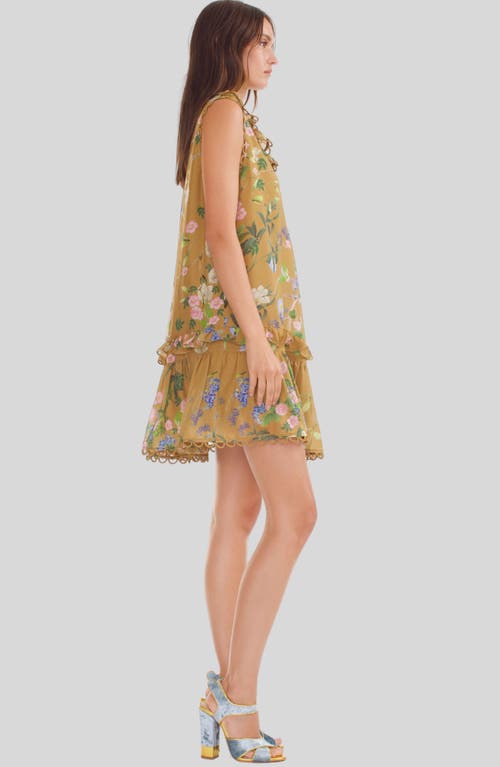 Cynthia Rowley Lilie Silk Dress In Golden Floral