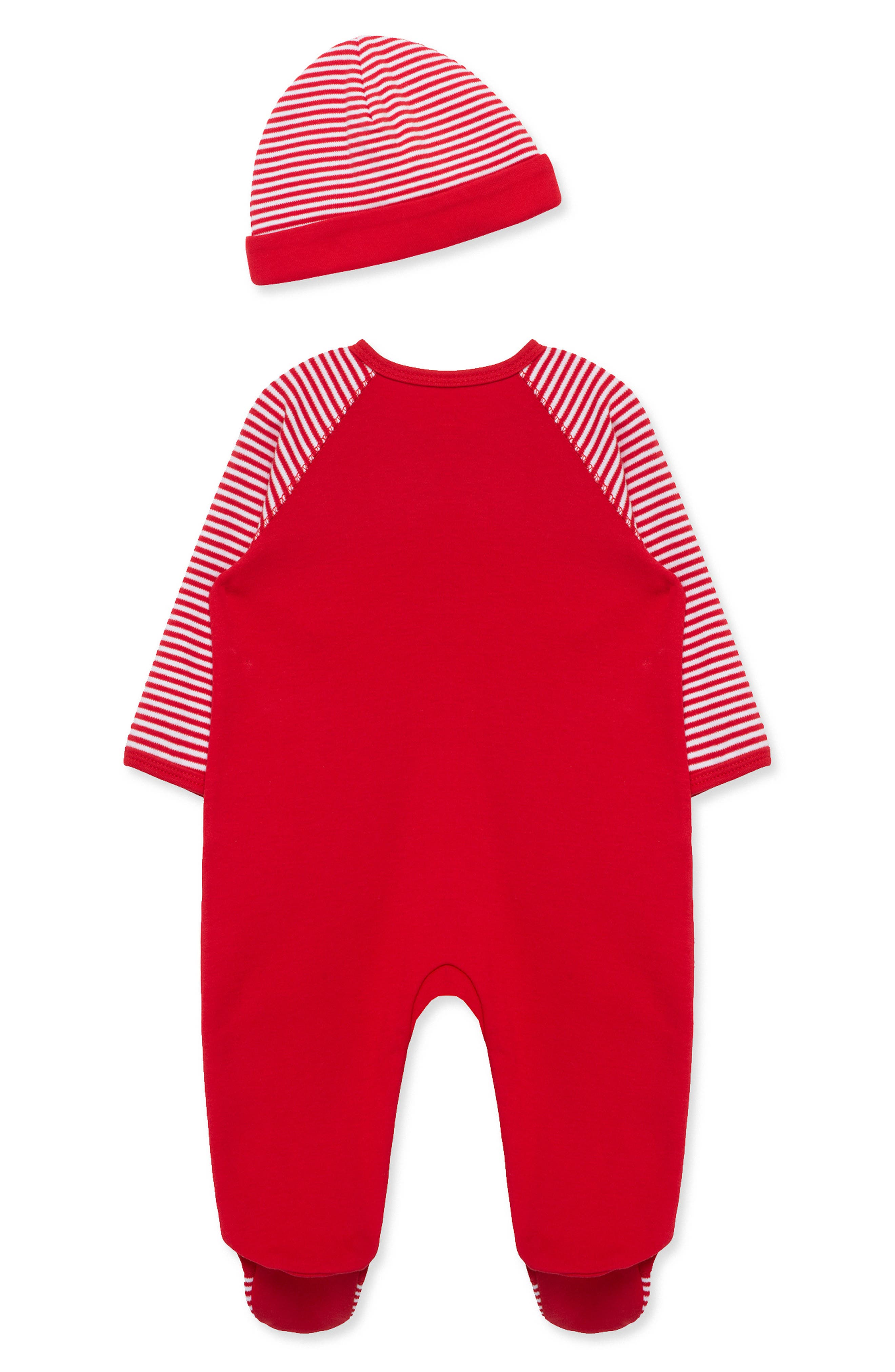 Little Me Holiday Train Footie & Hat Set | Nordstromrack