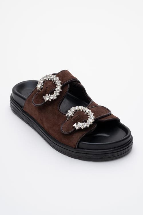 Forever & Always Shoes Morelia Suede Leather Slide Sandal