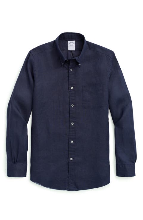 Regular Fit Linen Button-Down Shirt