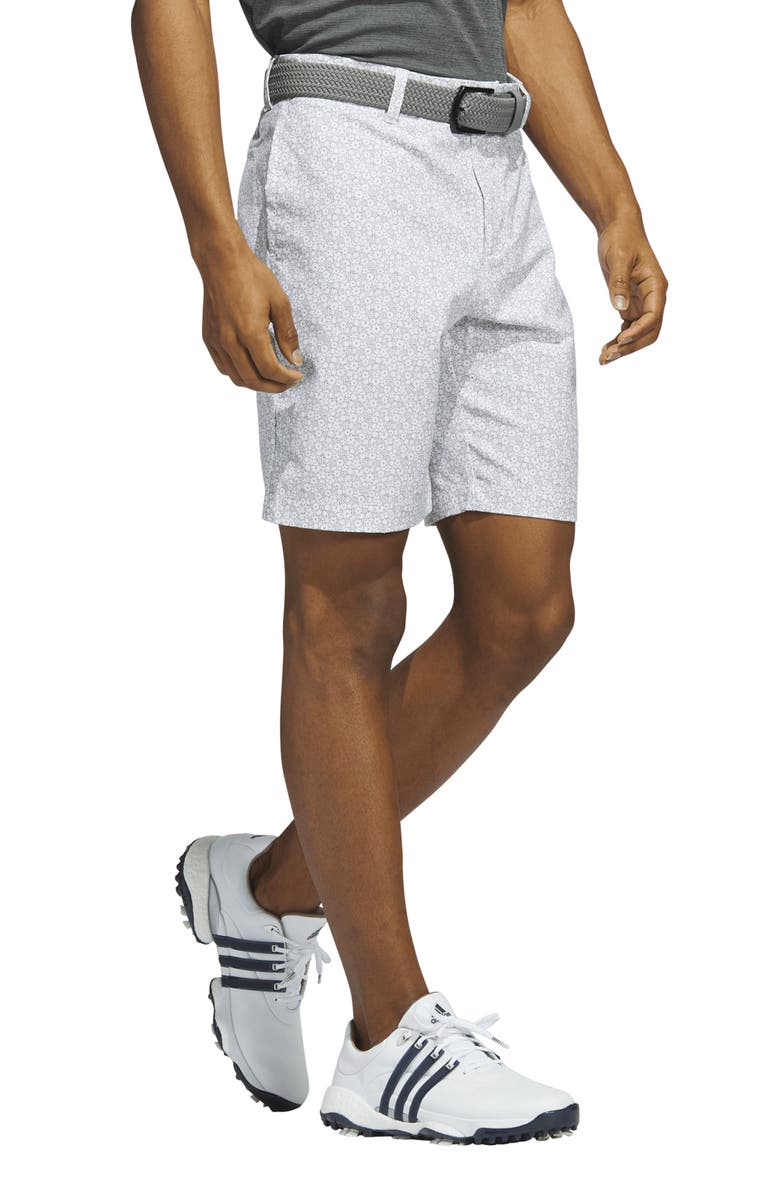 adidas Golf Ultimate Floral Performance Stretch Flat Front Shorts, Alternate, color, 