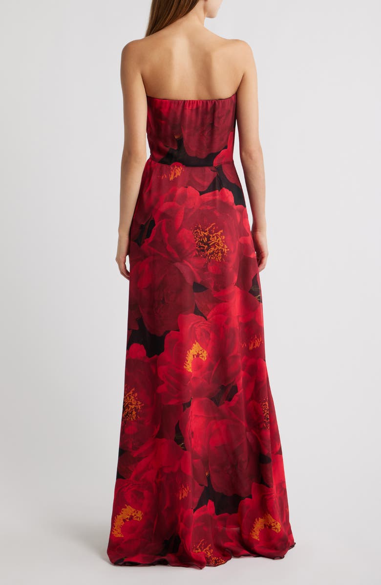 Floral Strapless Georgette Gown